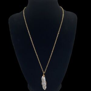 NWT Wool + Pepper Co. Howlite Crystal & Gold Necklace - PATIENCE